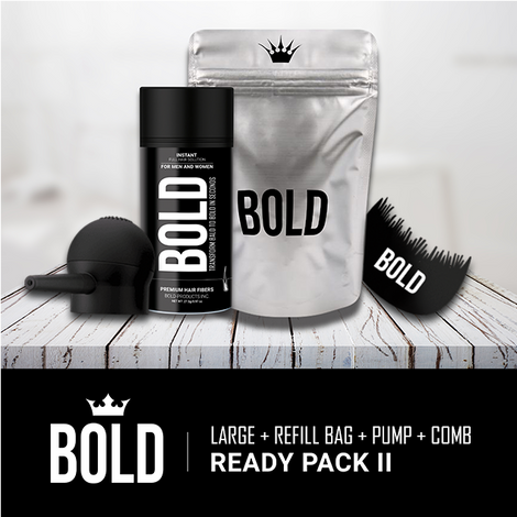 Ready Pack II - Large Bottle + Refill Bag + Applicator Pump + Hairline Comb (Save 27%)
